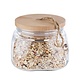 M & T  Storage jar 1,00 liter glass with wooden lid  " Woody "