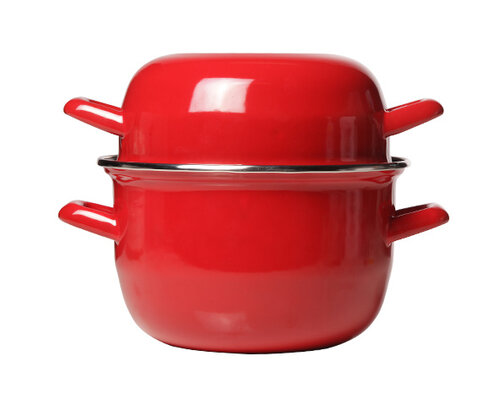 M & T  Casserole à moules couleur rouge pour servir 1 kg de moules