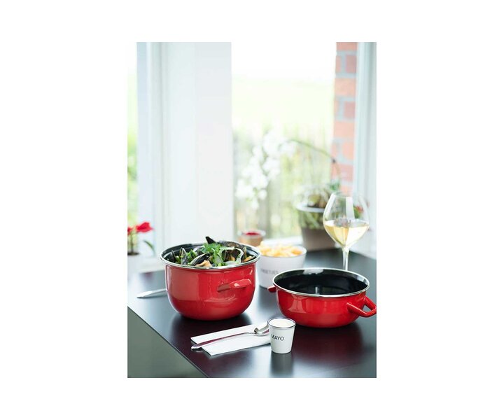 M&T Casserole à moules couleur rouge pour servir 1 kg de moules