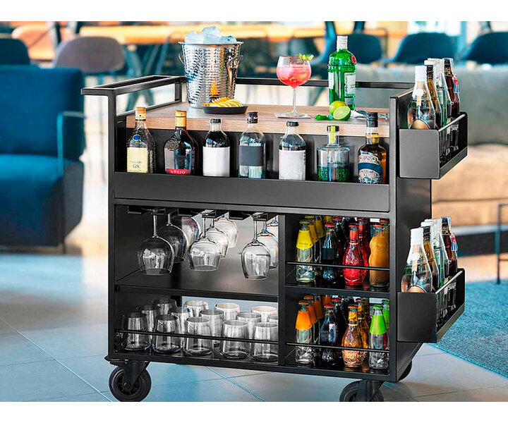 M&T Chariot de bar et cocktail modèle compact