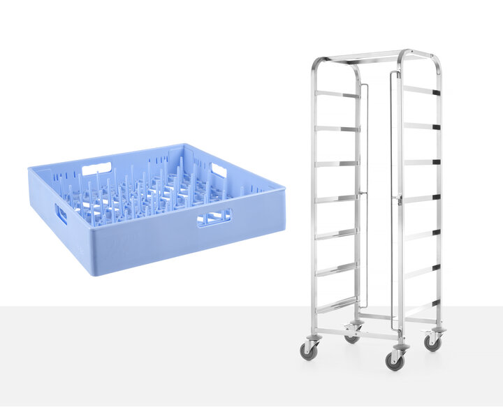 M&T Mobile rack for 7 dishwashing racks