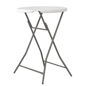 M&T Table haute blanche pliable 80 cm diamètre