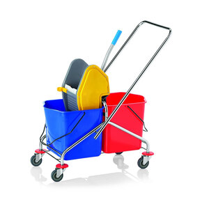 M&T Mop trolley with 2 buckets and a mop wringer