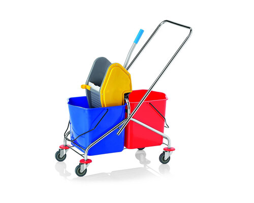 M&T Mop trolley with 2 buckets and a mop wringer