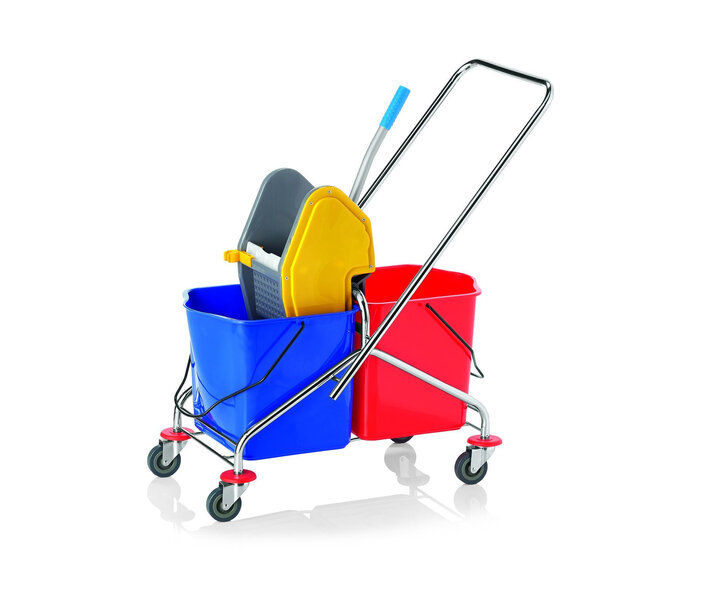 M&T Mop trolley with 2 buckets and a mop wringer