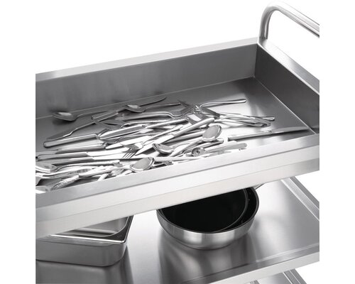 VOGUE  Chariot 3 niveaux pour débarrassage plateau supérieure creux 10 cm