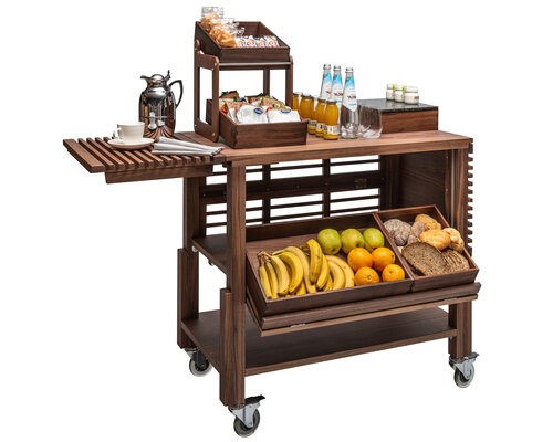 ZEPé Display buffet trolley in walnut wood color