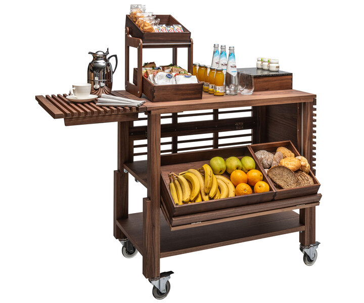 ZEPé Display buffet trolley in walnut wood color