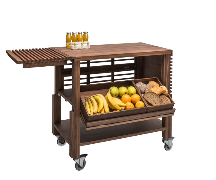 ZEPé Display buffet trolley in walnut wood color