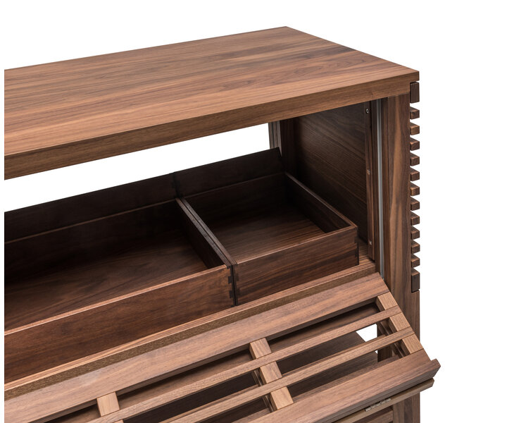 ZEPé Display buffet trolley in walnut wood color