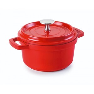 LACOR Mini cocotte rond met deksel Ø 14 cm rode uitvoering