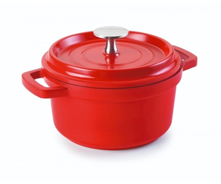 LACOR Mini round cocotte with lid Ø 16 cm red finish