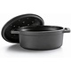LACOR Mini oval cocotte with lid 12 x 8,5 cm black finish