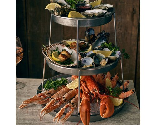 M&T Ensemble de 3 plateaux de fruits de mer finition vintage
