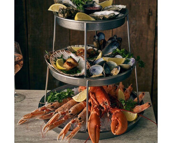 M&T Ensemble de 3 plateaux de fruits de mer finition vintage