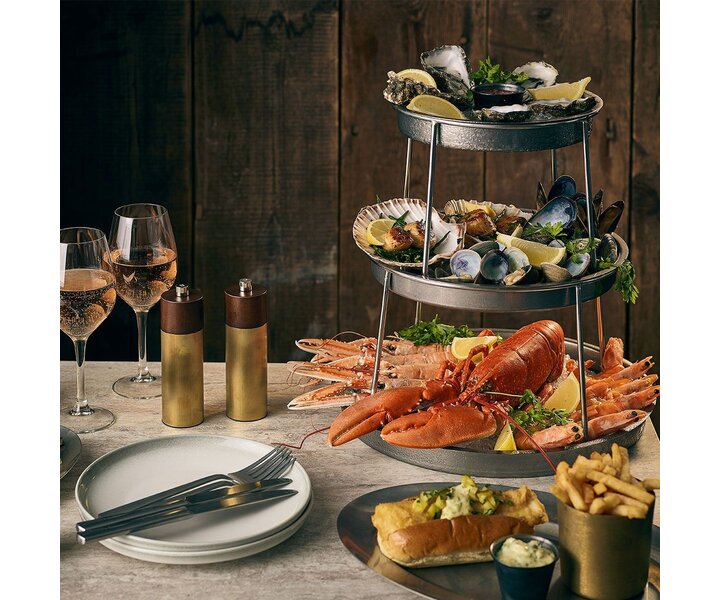 M&T Ensemble de 3 plateaux de fruits de mer finition vintage