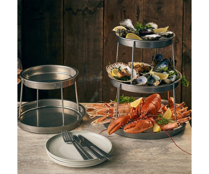 M&T Ensemble de 3 plateaux de fruits de mer finition vintage
