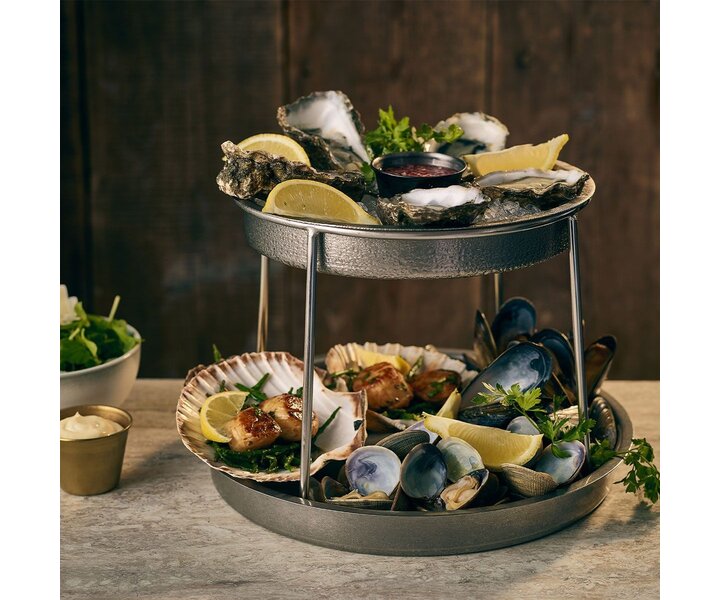 M&T Ensemble de 2 plateaux de fruits de mer finition vintage