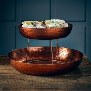 M&T Seafood trays set of 2 pieces hammered copper finish