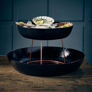 M&T Seafood trays set of 2 pieces hammered black finish