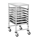 M&T Trolley for transport of 7 euronorm trays 60 x 40 cm