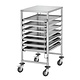 M&T Chariot pour le transport de 7 plateaux euronorm 60 x 40 cm