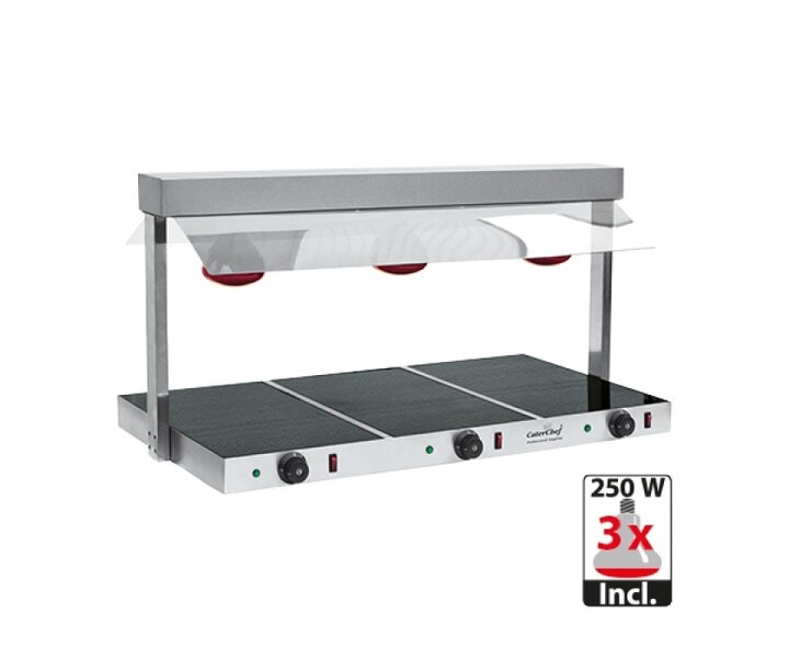 CATERCHEF Warmhoudplaat met brug en 3 infrarood lampen