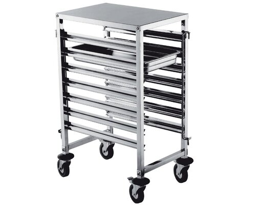 M&T Racking trolley holds 7 GN 1/1  with work tablet