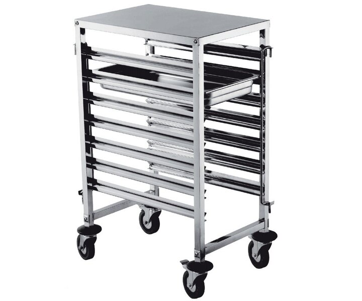 M&T Racking trolley holds 7 GN 1/1  with work tablet
