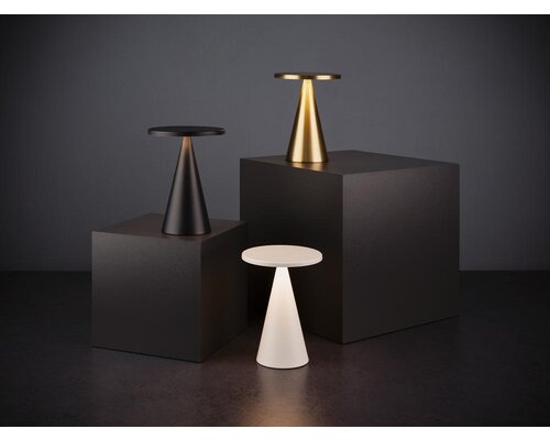 M&T Tafellamp oplaadbaar " Cone "  goudkleurig