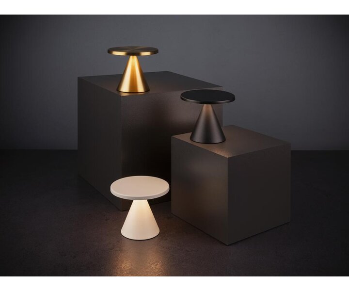 M&T Lampe de table rechargable " Mini Cone " whisper white  hauteur 11,5 cm