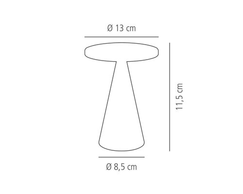 M&T Lampe de table rechargable " Mini  Cone " noire  hauteur 11,5 cm