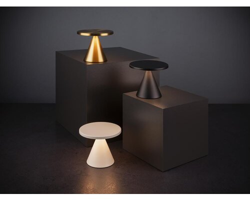 M&T Table lamp rechargable  " Mini Cone " gold  height 11,5 cm