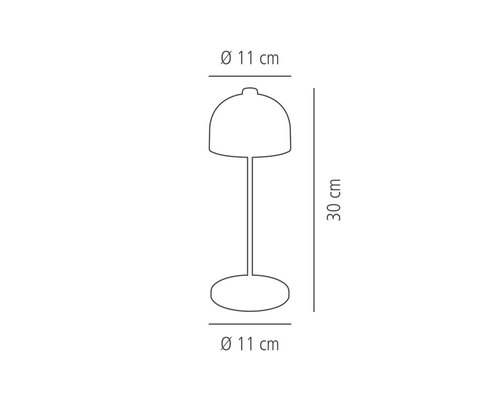 M&T Table lamp rechargable  " Josef " Champagne height 30 cm