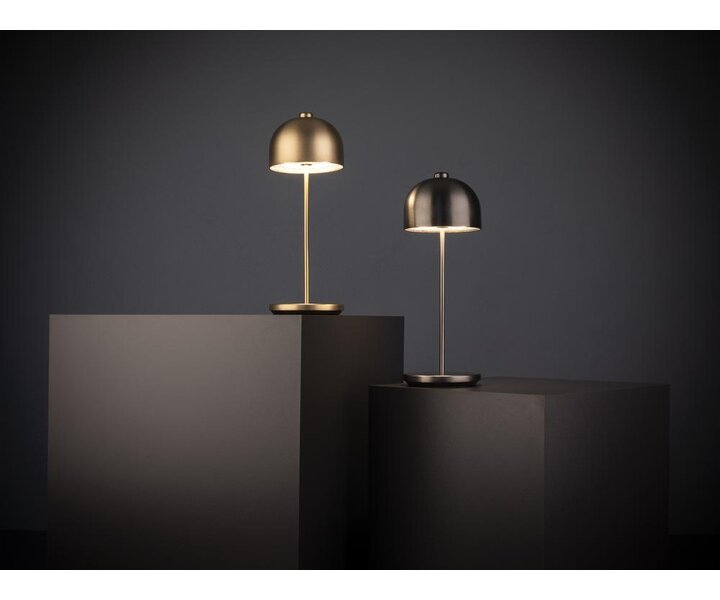 M&T Table lamp rechargable  " Josef " Gunmetal height 30 cm
