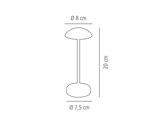 M&T Tafellamp oplaadbaar " Alav "  zwart  hoogte 20 cm