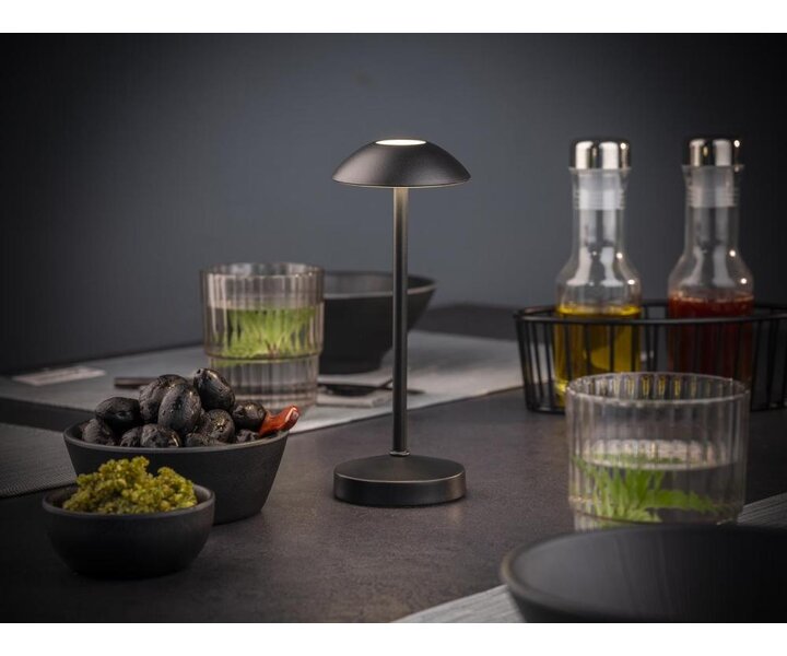 M&T Table lamp rechargable  " Alav " black height 20 cm