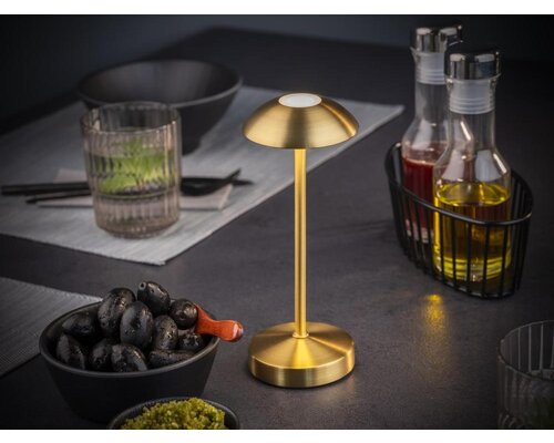 M&T Tafellamp oplaadbaar " Alav "  goudkleur  hoogte 20 cm