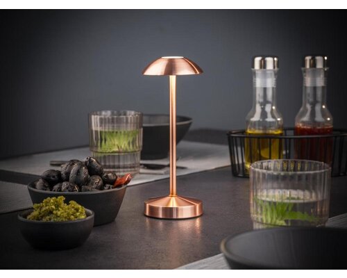 M&T Table lamp rechargable  " Alav " copper look height 20 cm