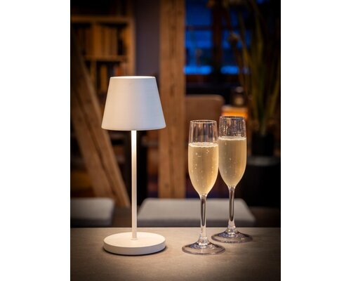 M&T Lampe de table rechargable " Merle "  whisper white hauteur 30,5 cm