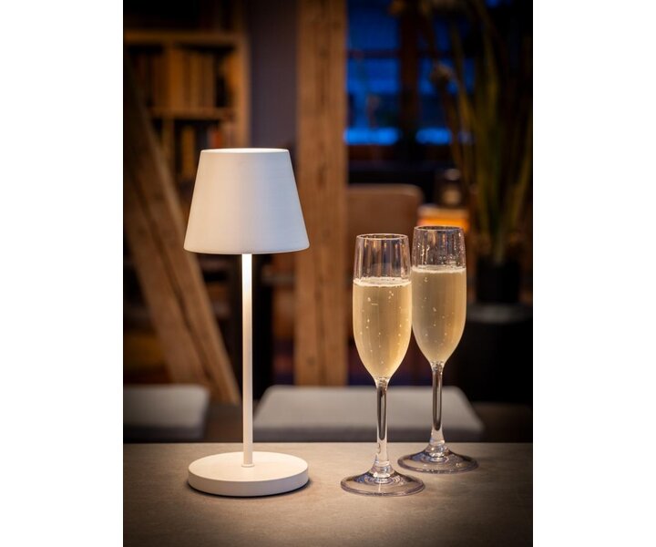 M&T Lampe de table rechargable " Merle "  whisper white hauteur 30,5 cm