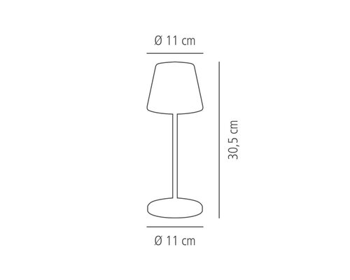M&T Tafellamp oplaadbaar " Merle  " zwart hoogte 30,5 cm