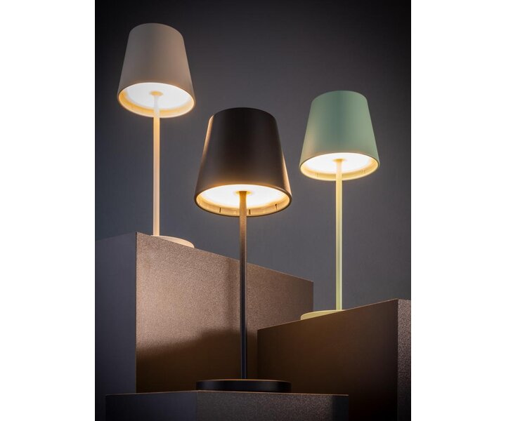 M&T Tafellamp oplaadbaar " Merle  " zwart hoogte 30,5 cm