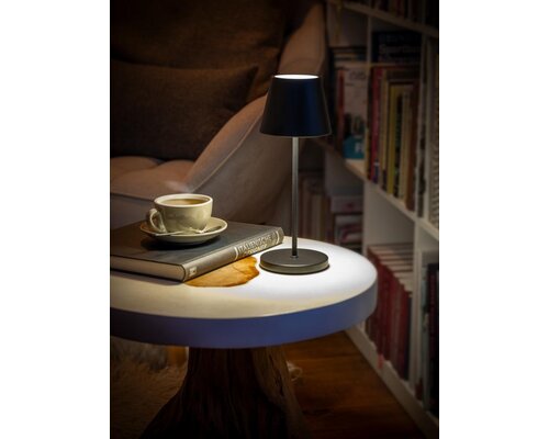M&T Lampe de table rechargable " Merle "  noire hauteur 30,5 cm