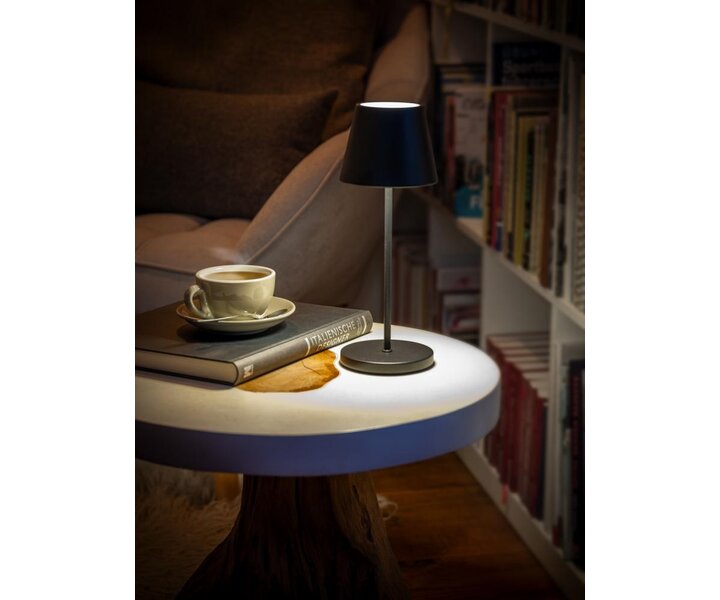 M&T Lampe de table rechargable " Merle "  noire hauteur 30,5 cm