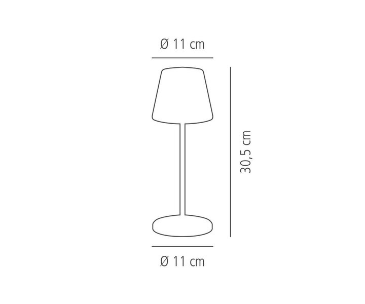 M&T Tafellamp oplaadbaar " Merle  " goudkleurig hoogte 30,5 cm