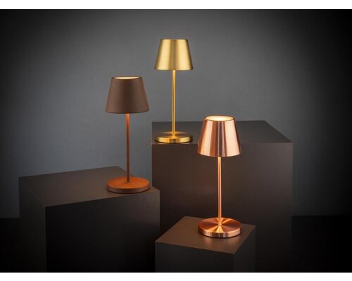 M&T Lampe de table rechargable " Merle "  couleur doré hauteur 30,5 cm