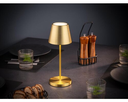 M&T Table lamp rechargable  " Merle " gold color height 30,5 cm