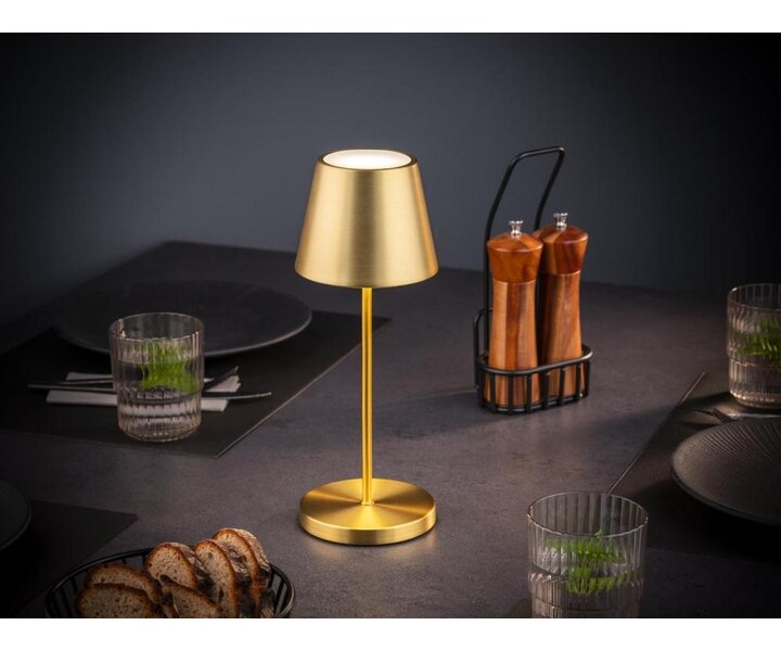 M&T Table lamp rechargable  " Merle " gold color height 30,5 cm