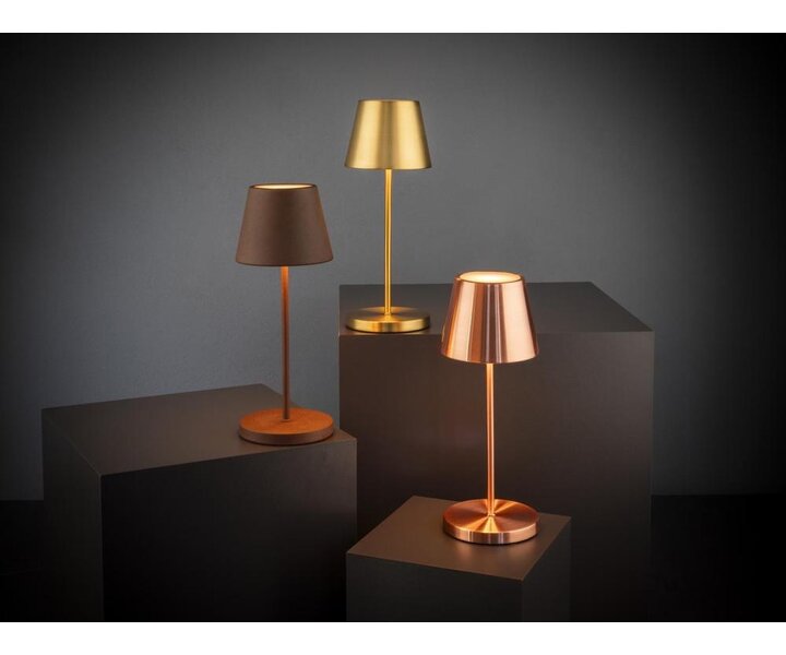 M&T Table lamp rechargable  " Merle " copper color height 30,5 cm